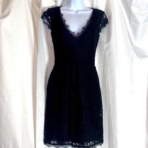 NWOT Babaton v-neck black lace dress with huge invisible side pockets